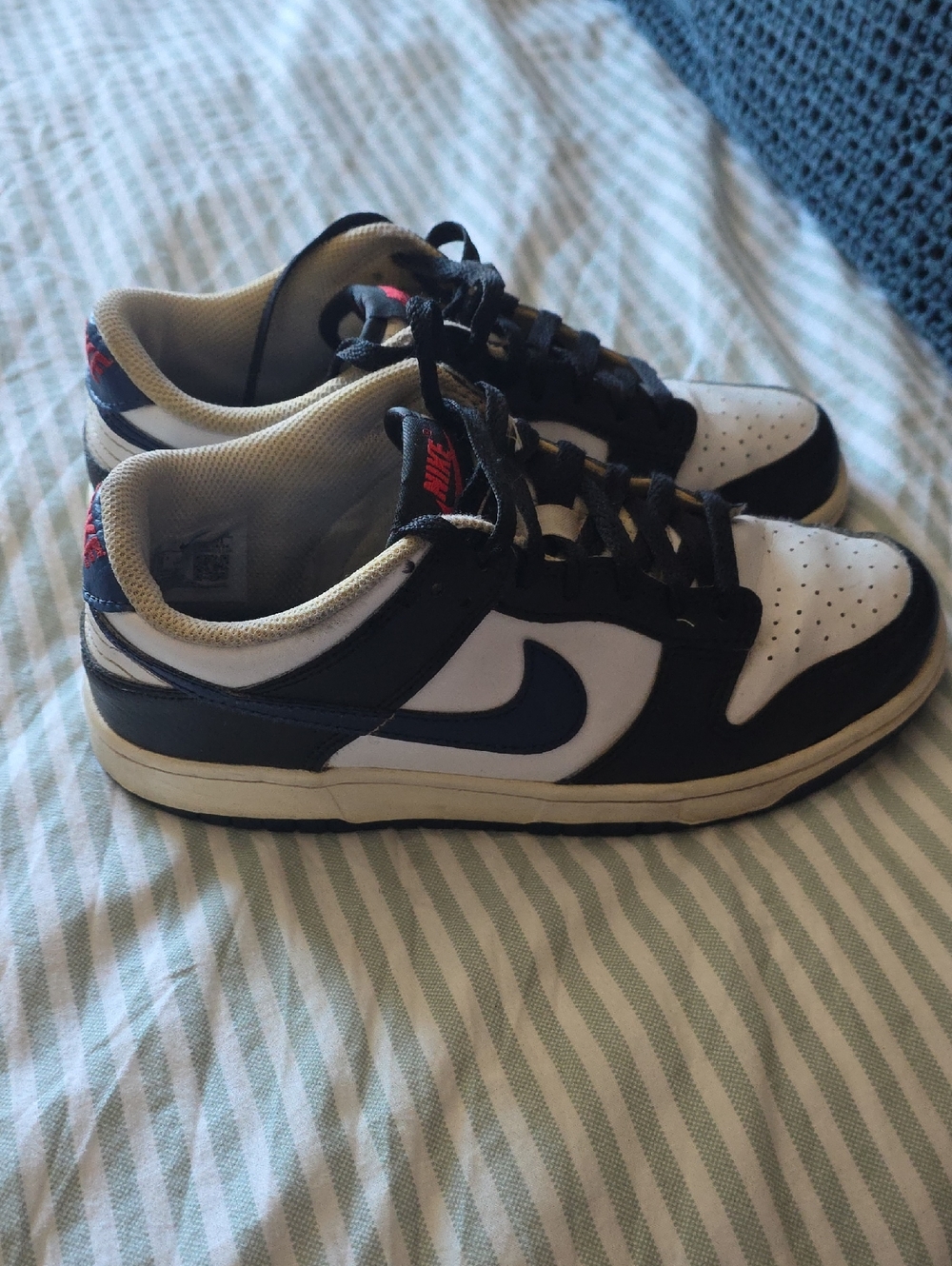 Nike Kids, Dunk Low "Black/White/University Red/Midnight Navy" sneakers